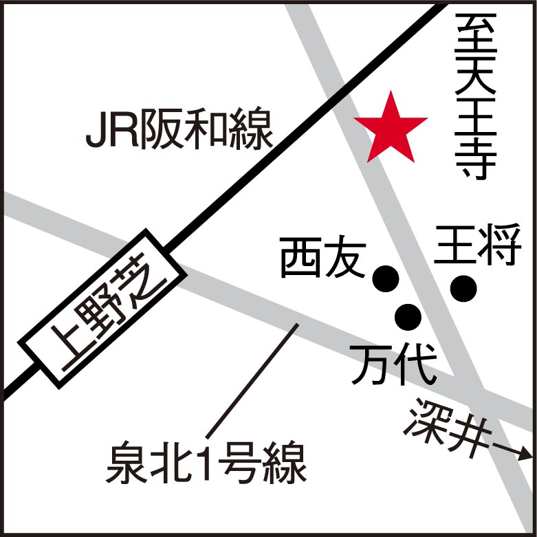 個別指導のハッピースマイル 上野芝教室 周辺地図